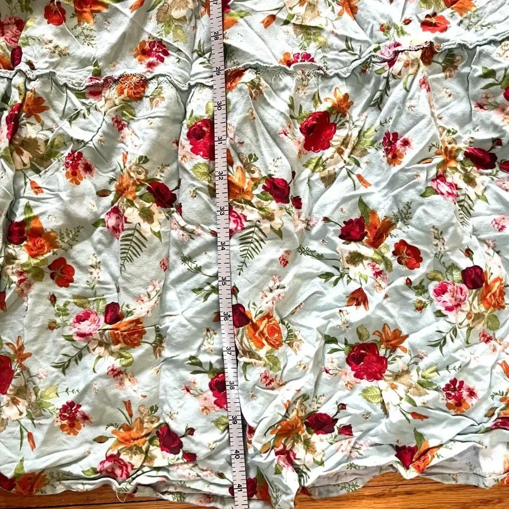 Sunday Mi Amor Green Floral Tube Top Maxi Dress, Size XS
